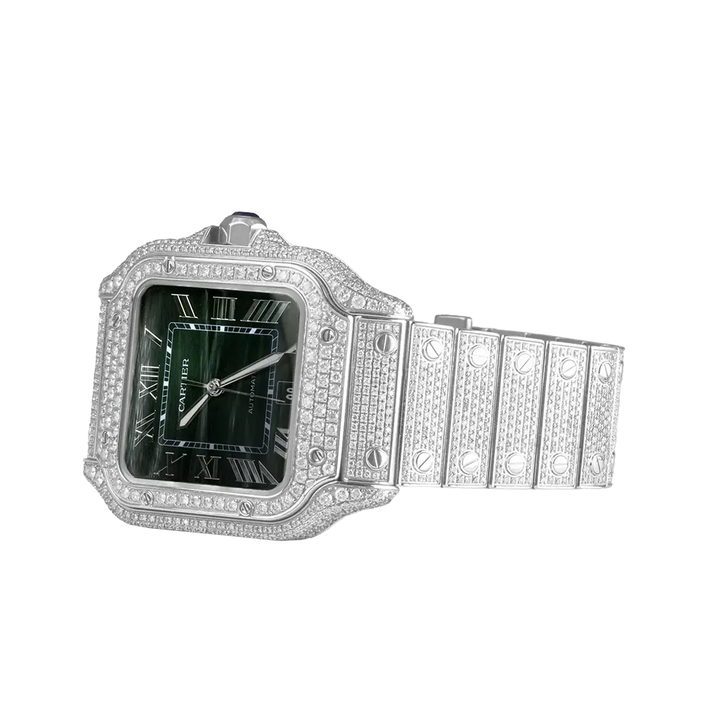 Cartier Santos Green Dial Roman