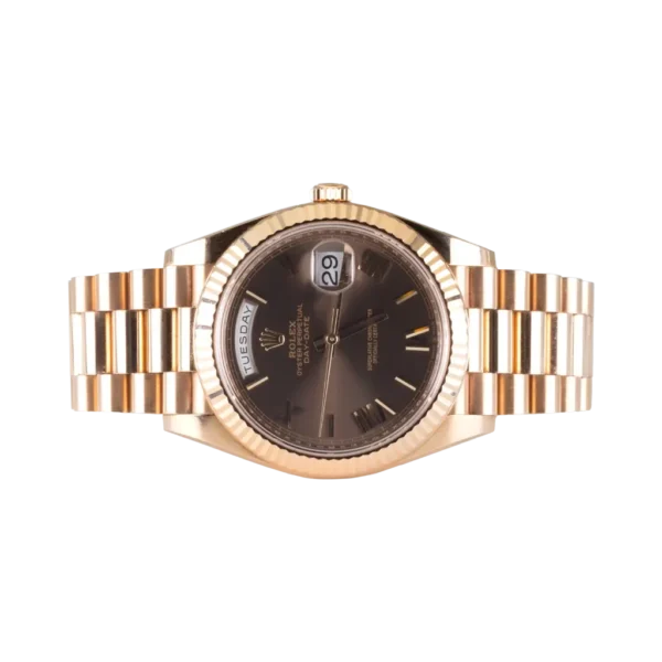 Rolex Day-Date Rose Gold Chocolate Dial 40 for sale