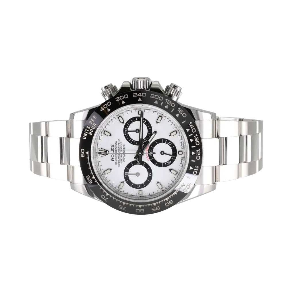 Rolex Daytona 2023 with white panda dial and ceramic bezel