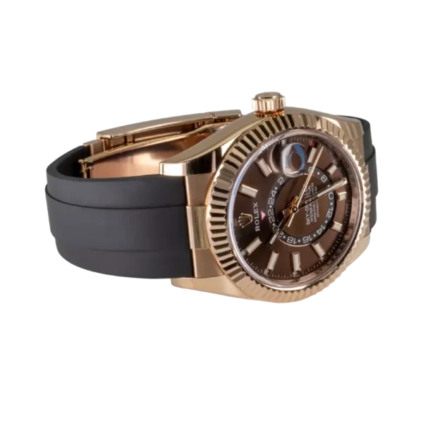 Rolex rose gold sky dweller chocolate dial